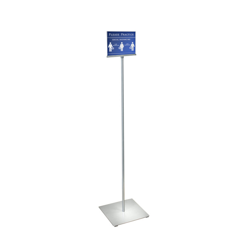 Azar Black Metal Pedestal Two-Sided Sign Holder Stand