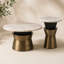 Ensemble de 2 tables basses et tables d'appoint modernes avec plateau en métal et base en métal Ernstfried