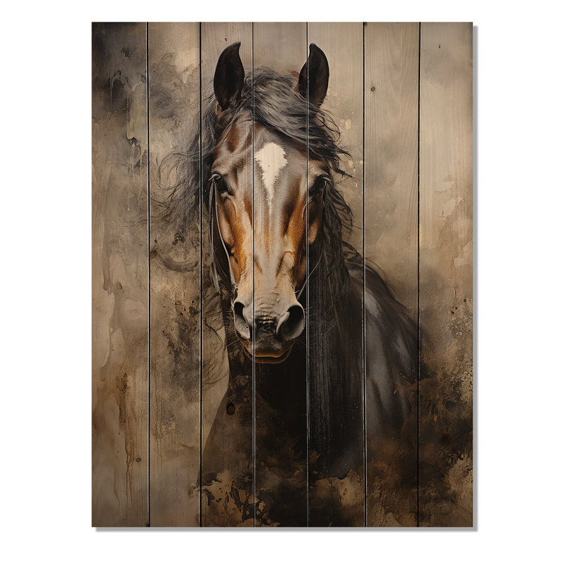 «Keelee White Horse», impression sur bois, H 20 po x l 10 po x P 0,78 po