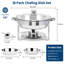 Ensemble de 4 chauffe-plats isothermes pour buffet isolés en acier inoxydable avec couvercle en verre
