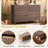 6 - Drawer 47.2" W Double Dresser, Fluted Design Wood Wide Chest-1402449930