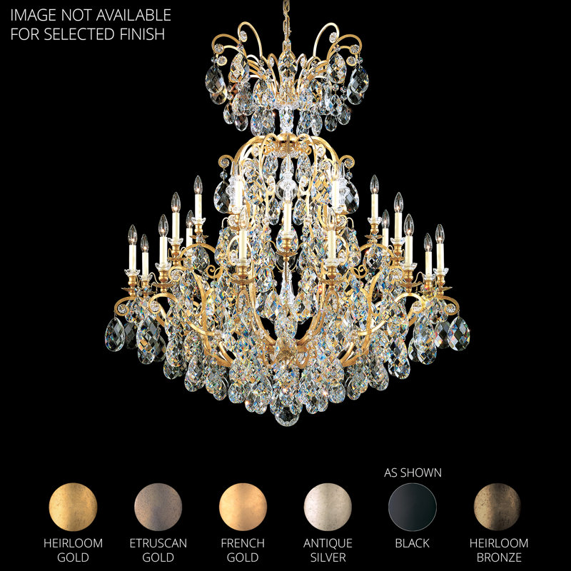 Renaissance 25 - Light Chandelier, Heirloom Bronze, Clear Heritage Crystal