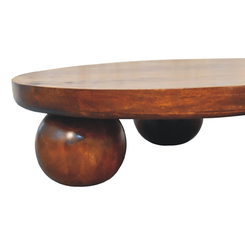 Santibanez Solid Wood Three Leg Coffee Table