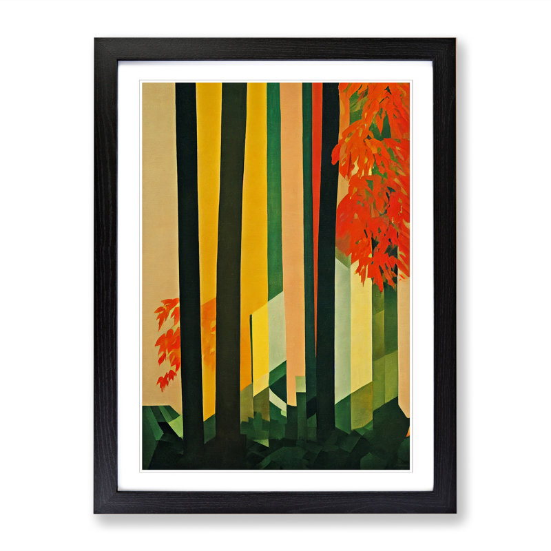Autumn Forest Blocks Vol.1 - Single Picture Frame Print, Black Framed, 64cm H x 46cm W