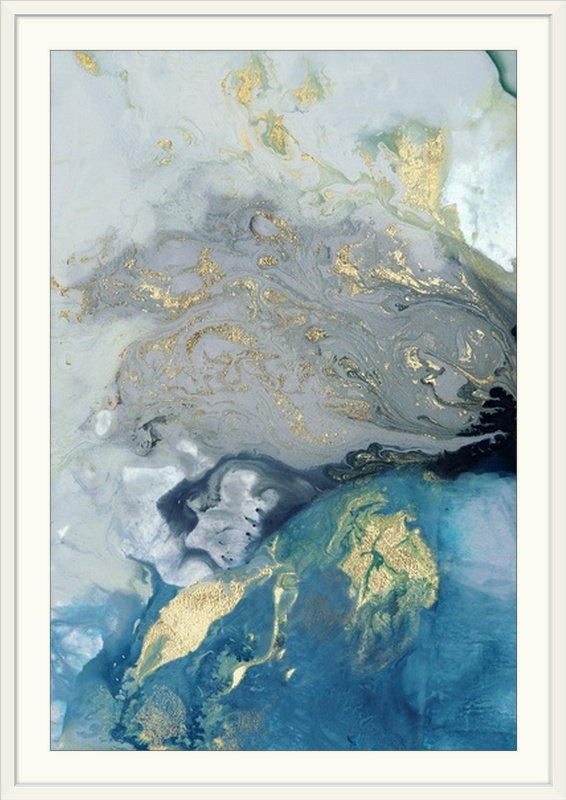 « i » pi galerie,, reproduction d’art Ocean Splash, H 44 po x l 32 po x P 1 po, Cadre blanc