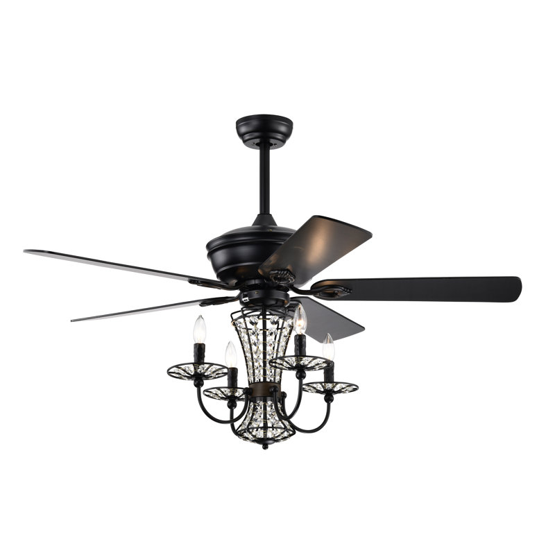 Fahrin 52'' Ceiling Fan with Light Kit, Black