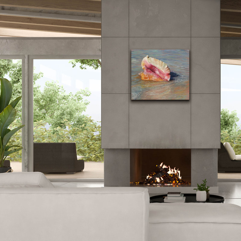 «Conch Shell2» par David Stribble, art mural sur toile, H 26 po x l 30 po