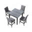 TOPMAX 5-Piece Counter Height Dining Set Wood Square Dining Room Table And Chairs Stools W/Footrest & 4 Upholstered High-Back Chairs,Black