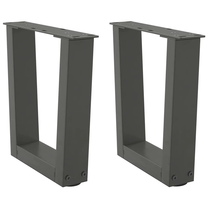 Dining Table Legs V-Shape 2 Pcs Steel, 31.3cm H x 30cm W, Anthracite