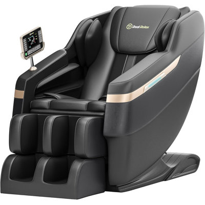 BS02-Full Body Zero Gravity Shiatsu Massage Chair with Foot Massage, Bluetooth & Large Screen, Black Gold