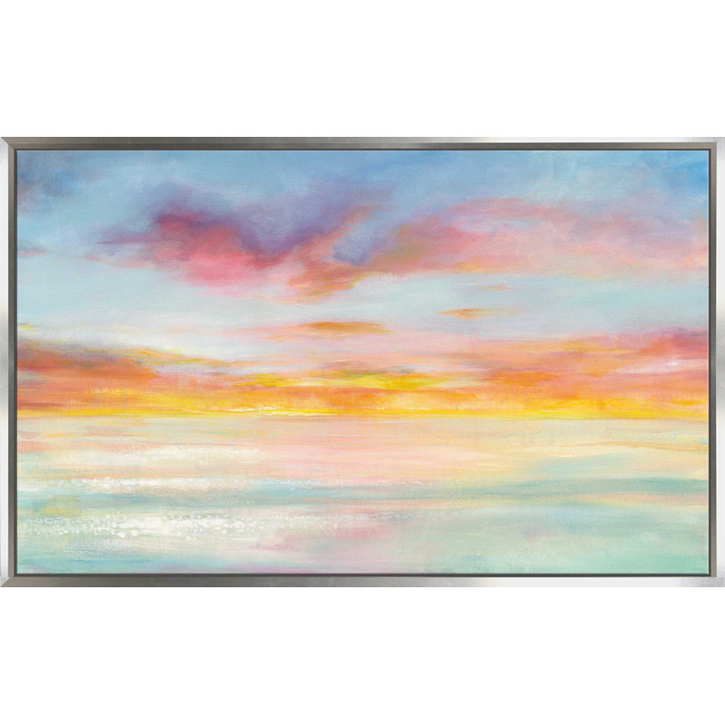Ciel pastel - reproduction sur toile, H 18 po x l 30 po x P 1 po, Toile tendue