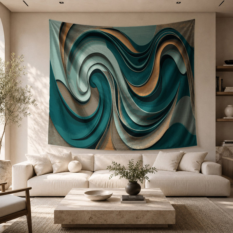 Tapisserie murale Biomorphic Abstraction 3, 26 po x 36 po