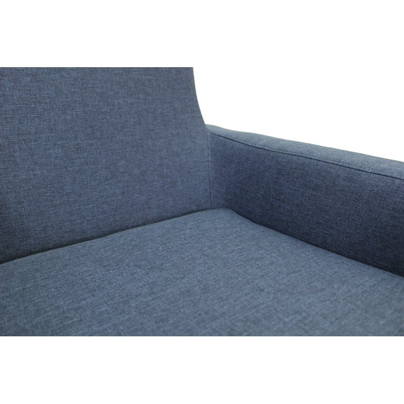 Fauteuil en polyester de 28 po de largeur Garman, Tissu performance natté bleu marine Jitterbug
