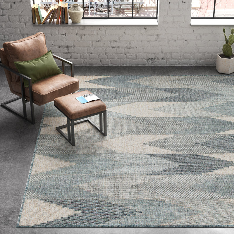 Tapis intérieur / extérieur gris Ramsey, Rectangle 7 pi 10 po x 9 pi 10 po