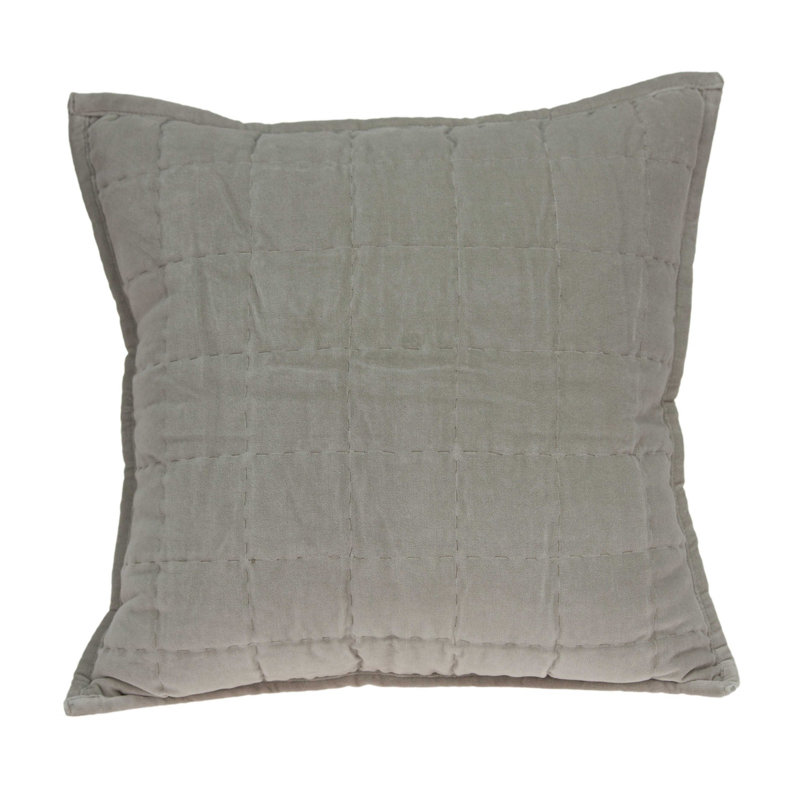  Housse de coussin matelassé 20 po x 7 po x 20 po en mousse de mer avec insert en polyester, Gris, Bas