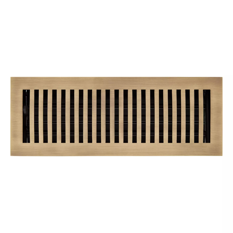Brass Floor or Wall Register, Antique Brass