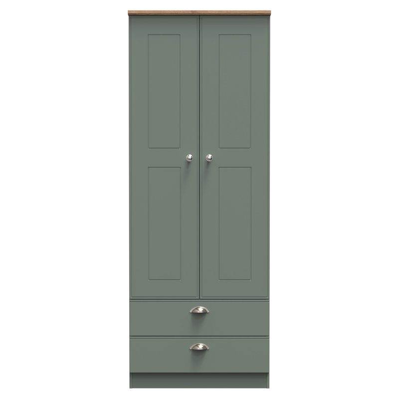 Conners Manufactured Wood Wardrobe, Reed Green/Riviera Oak