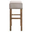 Tabourets de comptoir en lin brun clair sans dossier - construction rustique et hauteur confortable (2 tabourets) sans dossier, pattes grises patinées, meubles de chambre à coucher