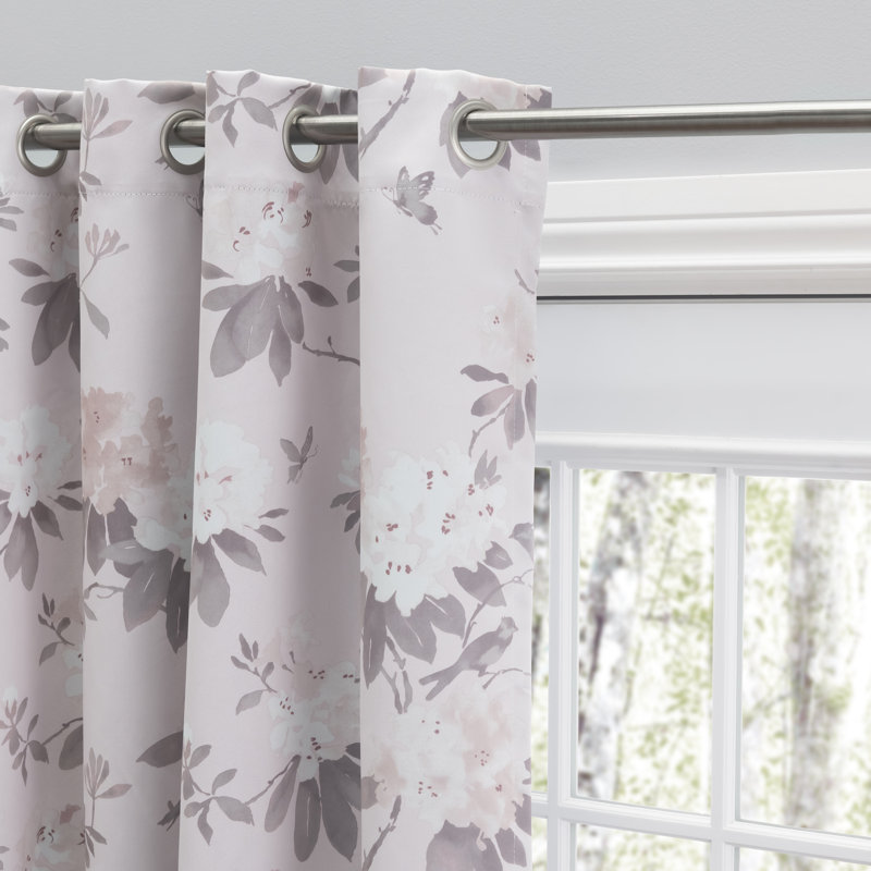 Bicester Elegant Blackout Floral Panel w/ Grommet, Blush, 52" W x 96" L