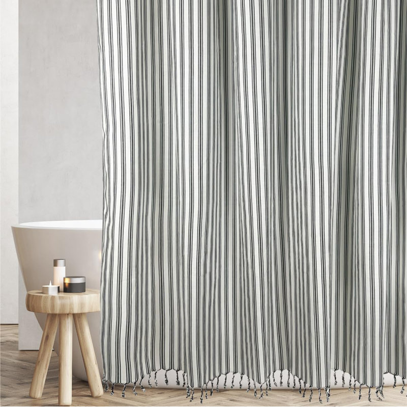 Modern Transitional Stripe Shower Curtain