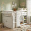 Lit mezzanine en bois massif avec rangement et garde-robe pour enfants