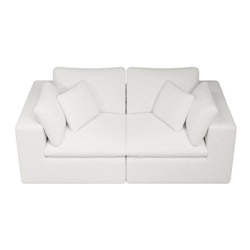 78.8*39.4" Modular Sectional Sofa Seat,Upholstered Compressed Couch For Living Room,Bedroom,Apartment,No Assembly Required,2PC Free Combination,Plush Corduroy Fabric
