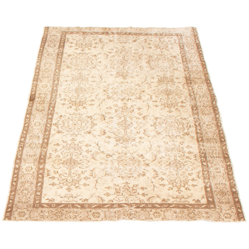 Tapis kaki clair rétro Trayvis 3 pi 6 po x 6 pi 3 po
