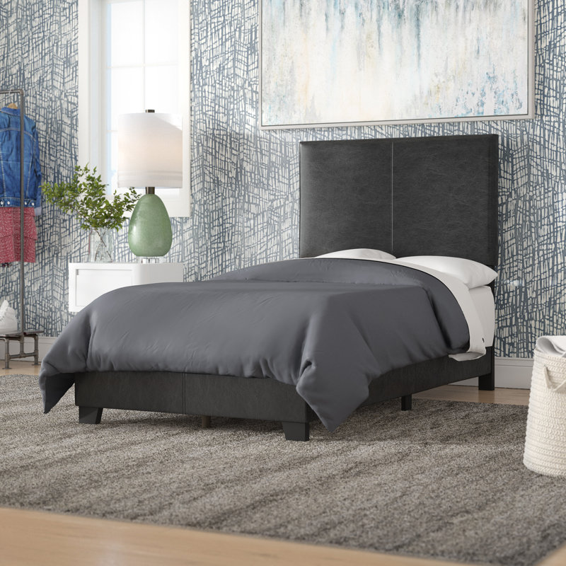 Caponi Upholstered Standard Bed, Twin, Light Gray
