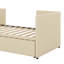 Lit de jour simple rembourré avec couchette escamotable, structure de lit de jour simple en velours avec lit gigogne-893196526
