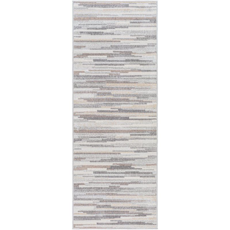 Striped and Abstract Area Rug, Runner 80 x 220cm