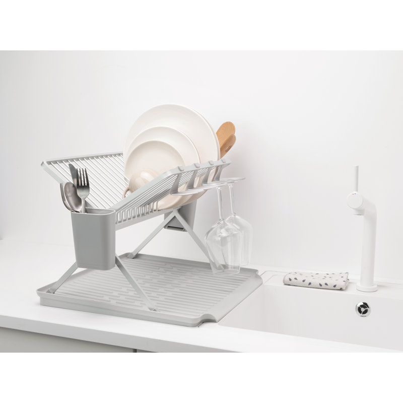 Brabantia Sinkside Large Foldable Aluminium Dish Drying Rack, Mid Gray