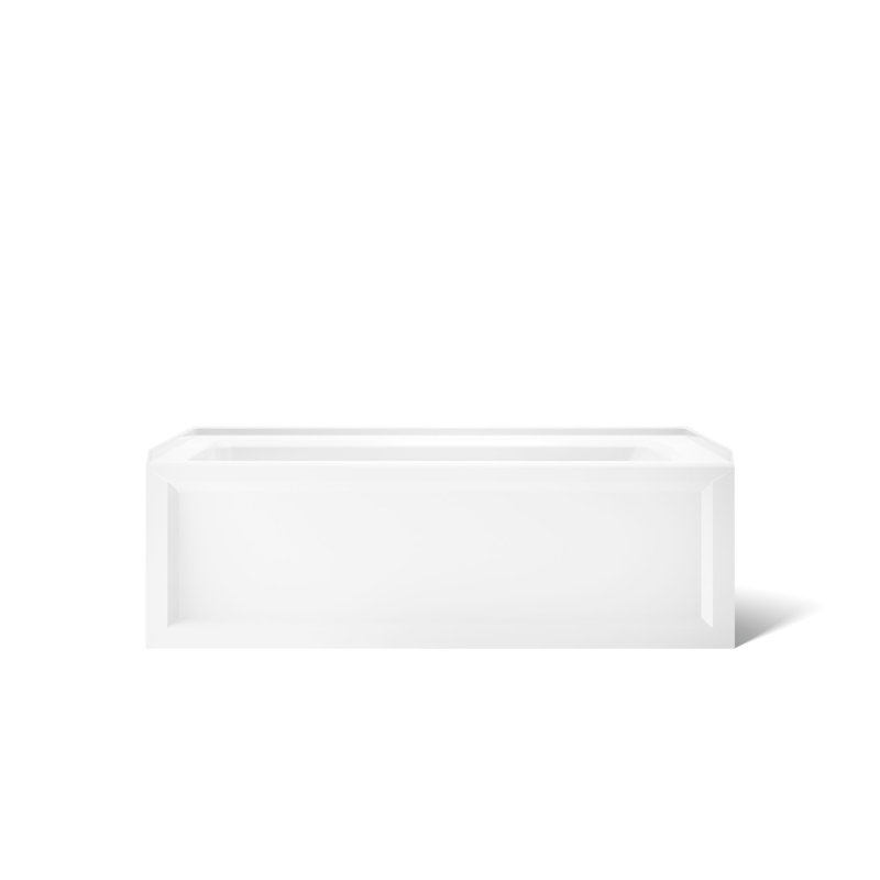 Archer 60" x 32" Alcove/Tile Soaking Bathtub, Left, White