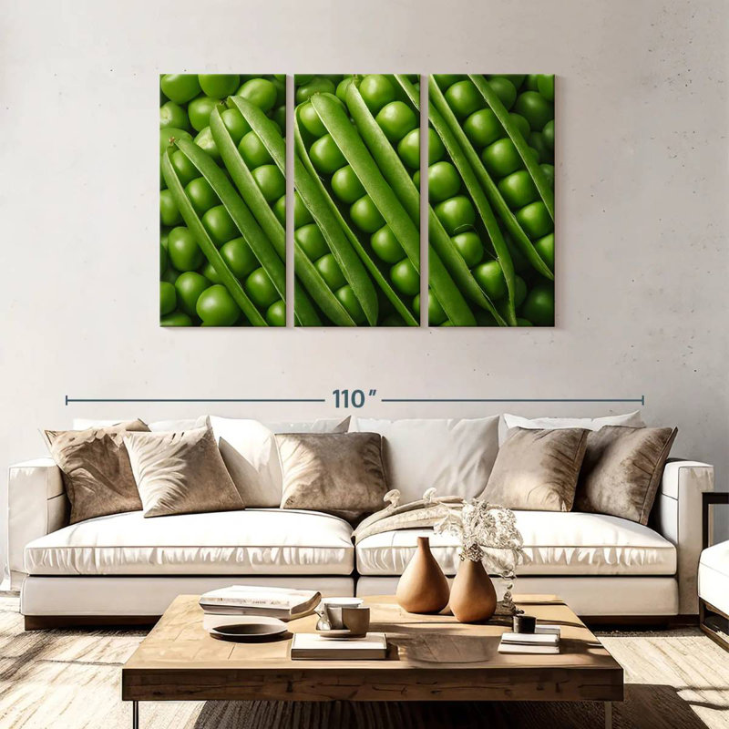 Yarlin Peas, 48" H x 74" W