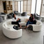 Canapé modulaire rond surdimensionné surdimensionné pouvant accueillir jusqu'à 12 adultes - Ensemble de canapé de salon rembourré beige Boucle de 151 po, ensemble de 4 pièces, canapé incurvé réversible