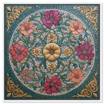Reproduction d'art sur toile Emerald Bloom Mandala II par Art Remedy