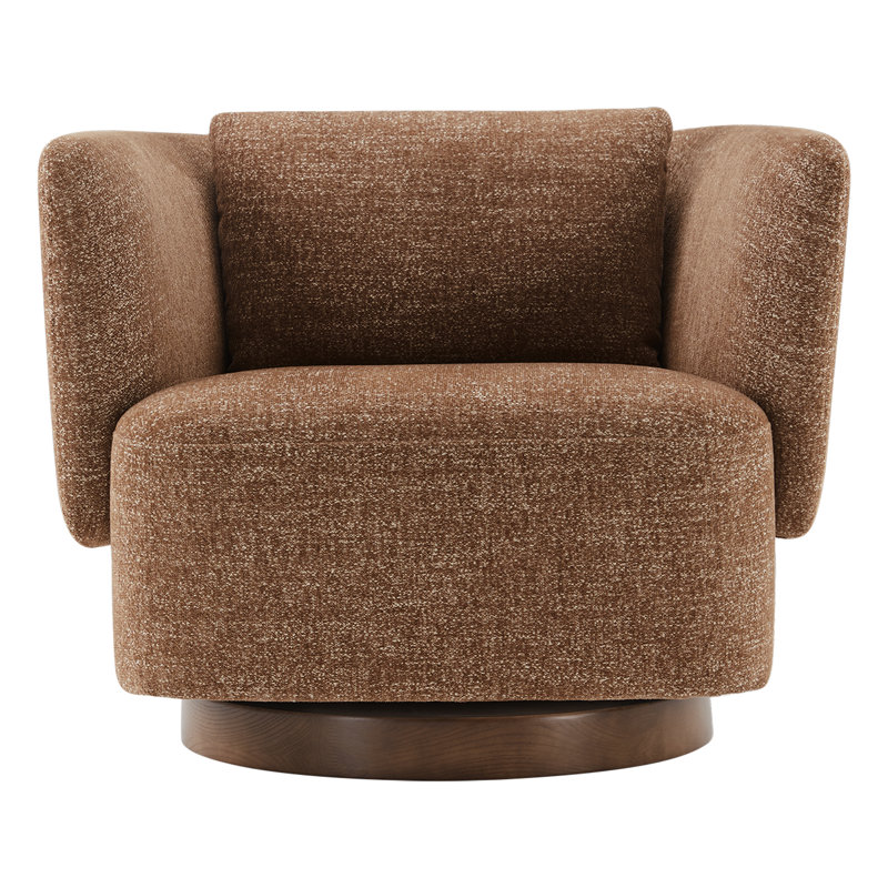 Morello Upholstered Swivel Armchair, Magonia Camel Tweed