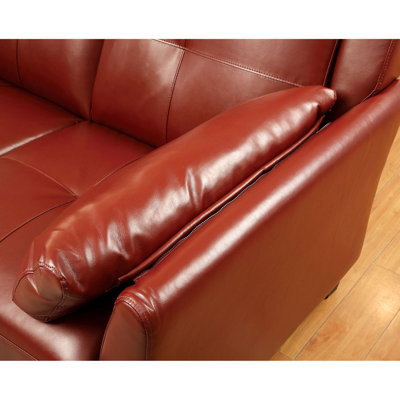 Knowle Faux Leather L-Shaped Sectional Left Hand Facing, Faux Leather Red