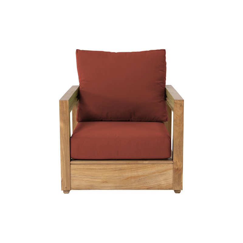 Crelake Deluxe 7 Piece Teak Outdoor Seating Group, Terracotta Sunbrella®