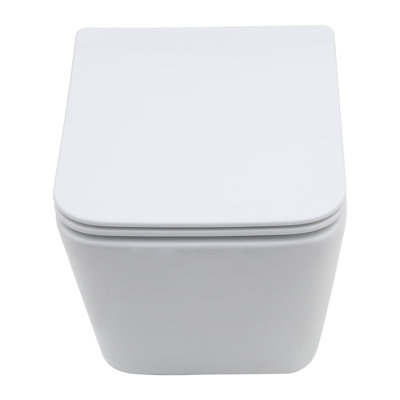 Wall Hung Toilet Bowl with Soft Closing Seat, White