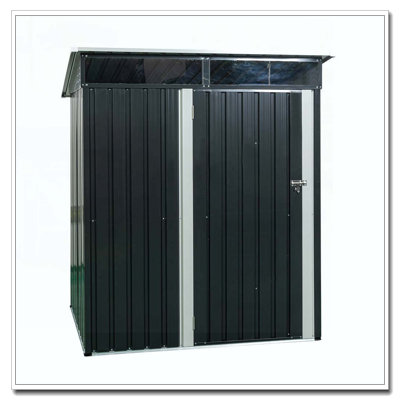 5ft x 3ft Outdoor Metal Storage Shed Transparent Plate Black