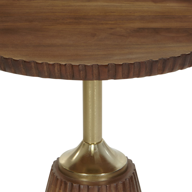 Table d'appoint en bois et laiton