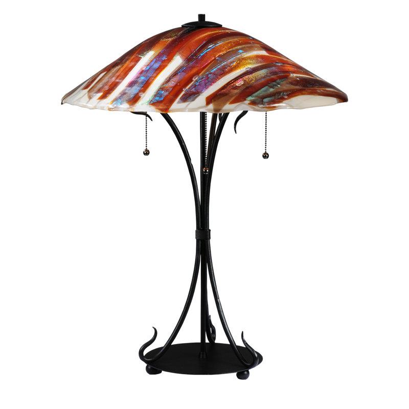 Marina 28" Black Stained Glass Table Lamp