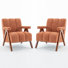 Mid Century Modern Armchair With Channel Tufted(Set Of 2)