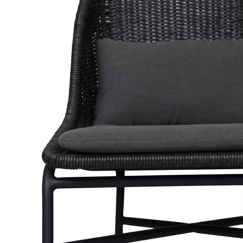Jericho Outdoor Dining Side Chair, Gray, Black