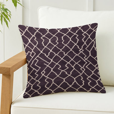 Coussin décoratif intérieur et extérieur beige Trellis