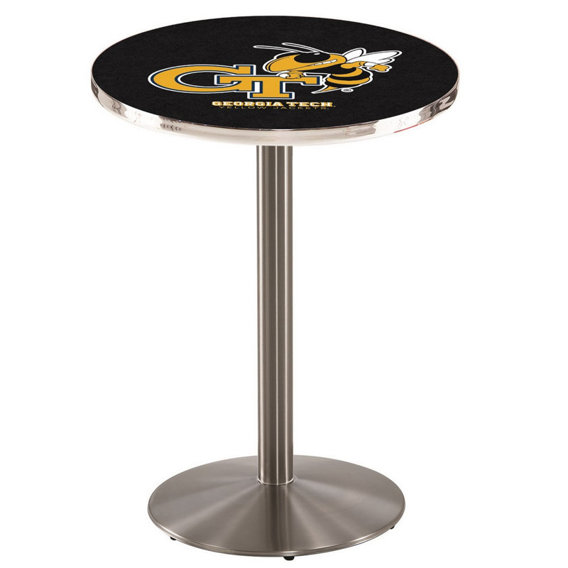 Round Metal Base Dining Table, Stainless Steel, Georgia Tech