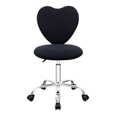 Makinna Heart 360 Degrees Vanity Chair with Adjustable Height, Armless Swivel Wheelbase Chair with Cushion by Mercer41
