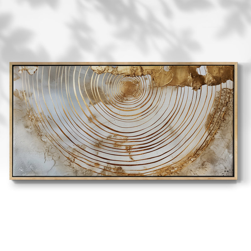 Série abstraite-CC XXVI- Toile tendue avec châssis tendue, prête à être accrochée, Naturel, H 17 po x l 33 po