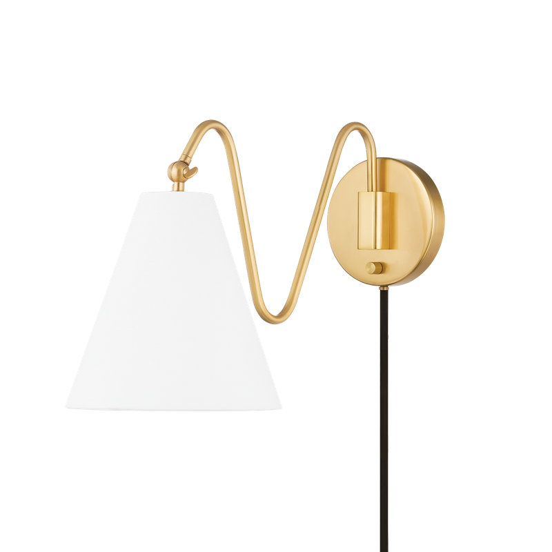 Onda Plug-in Sconce by TALI ROTH, Aged Brass