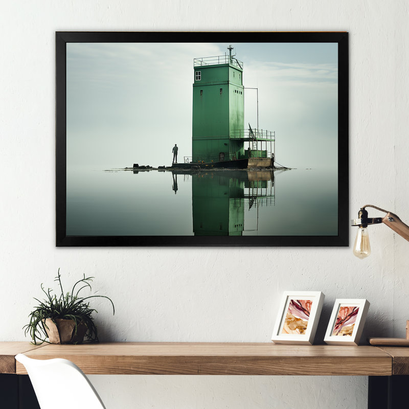 Mirage de menthe sur toile, Cadre simple noir, H 12 po x l 20 po